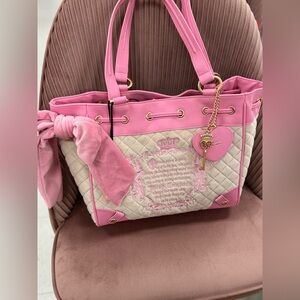NWT Juicy Couture Juicy Tale Tote Daydreamer - Sandstone & Pink